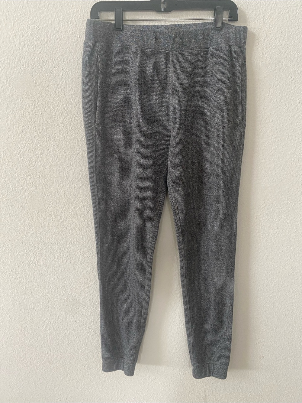 ❤️ Theory Cozy Cotton Thermal Knit Gray Jogger Pants medium